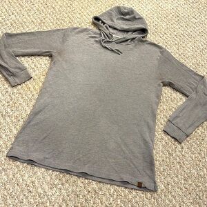 Vintage PARK Men’s or ladies long sleeve waffle  knit pullover, hoodie gray Med